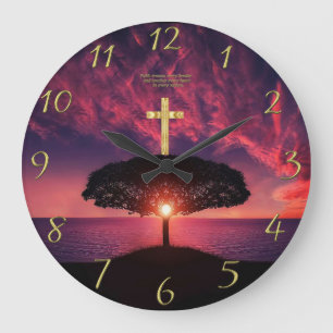 Gold Christelijk Faith kruis met grappig gezegde Grote Klok