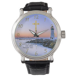 Gold Christelijk Faith kruis met waar ik vandaag h Horloge