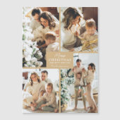 Gold Christmas 4 Photo Collage Cartes magnétiques (Devant)