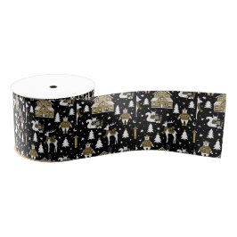 Gold Christmas Aesthetic Pattern- Elegant Metallic Grosgrain Lint