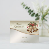 Gold Christmas Bells Briefkaart (Staand voorkant)