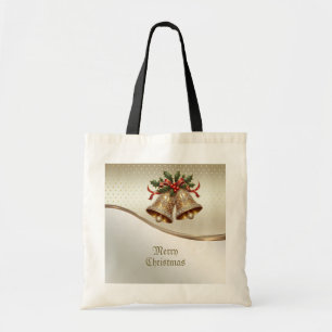 Gold Christmas Bells Holiday Canvas tas