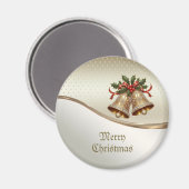 Gold Christmas Bells Holiday Magnet (Recto/Verso)