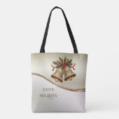 Gold Christmas Bells Sac fourre-tout de vacances (Dos)