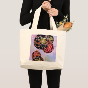  GOLD CHRISTMAS ORNAMENS SECRET SANTA GROTE TOTE BAG