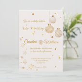 Gold Christmas Ornament  wedding Invitation (Debout devant)