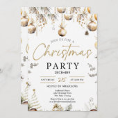 Gold Christmas Party Invitation | Editable Friends (Devant / Derrière)