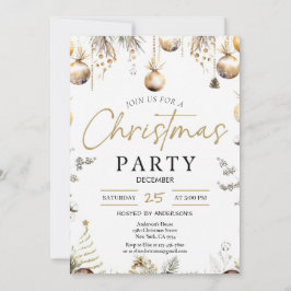 Gold Christmas Party Invitation | Editable Friends Kaart