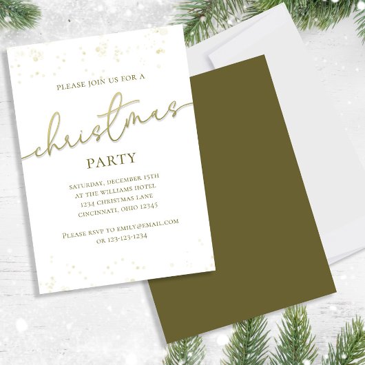 Gold Christmas Party Script-Sjabloon Kaart