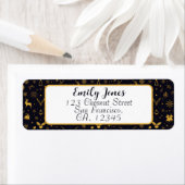 Gold Christmas Pattern Return Address Label (Insitu)