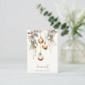 Gold Christmas Pine Ornamenten Ketting Houder Visitekaartje (Staand voorkant)