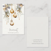 Gold Christmas Pine Ornamenten Ketting Houder Visitekaartje (Voorkant / Achterkant)