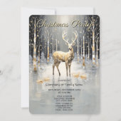 Gold Christmas Reindeer Holiday Party Invitation (Devant)