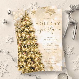 Gold Christmas Tree Company Vakantie Feest Kaart