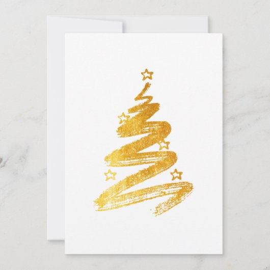Gold Christmas Tree Fête Invitations (Dos)