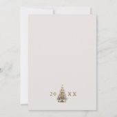 Gold Christmas Tree Red Bow Corporate Holiday  Kaart (Achterkant)