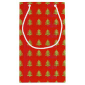 Gold Christmas Tree Red Holiday Sac cadeau Design (Dos)