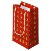 Gold Christmas Tree Red Holiday Sac cadeau Design (Devant Angle)