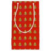 Gold Christmas Tree Red Holiday Sac cadeau Design (Devant)