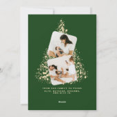 Gold Christmas Tree Two Photo Carte de vacances 20 (Dos)