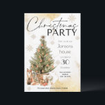 Gold Christmas Tree Winter Party Invitation<br><div class="desc">Gold Christmas Tree Winter Party Invitation fait partie de la collection Christmas Party. Ce produit contient un arbre de Noël vert,  des cadeaux et du renard. Fait principalement dans les couleurs vert et or avec des polices d'écriture. Explorez d'autres produits correspondants dans notre magasin.</div>