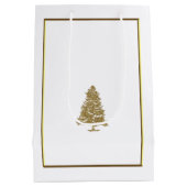 Gold Christmas Trees  Medium Cadeauzakje (Achterkant)