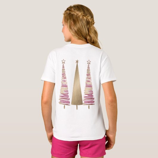 Gold Christmas Tree's T-shirt (Achterkant volledig)