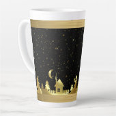 Gold Christmas Village Latte Mok (Linkerhoek)