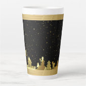 Gold Christmas Village Latte Mok (Voorkant)