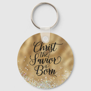 Gold Christus de Savior Christelijke Kerstmis Sleutelhanger