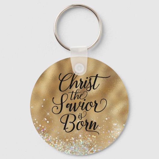 Gold Christus de Savior Christelijke Kerstmis Sleutelhanger (Voorkant)