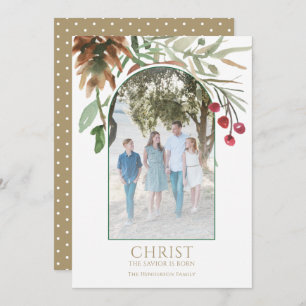 Gold Christus is geboren Religieuze kerstKaart