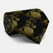 Gold Chrysanthemum op elke kleur Stropdas (Opgerold)