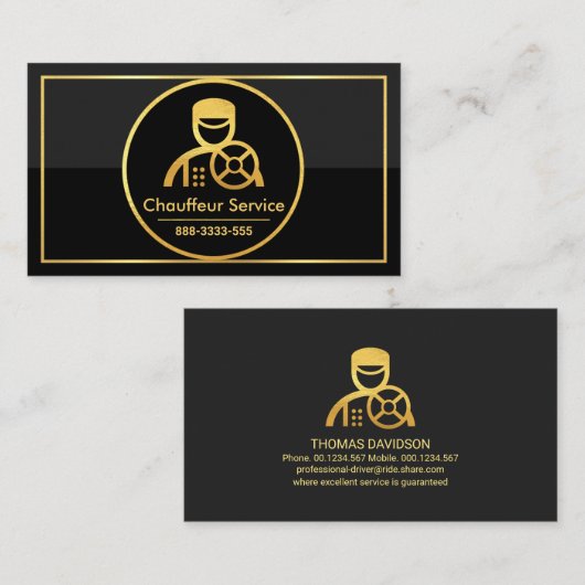 Gold Circle Dual Grey-stuurprogramma voor zwarte l Visitekaartje (Voorkant / Achterkant)