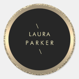 Gold Circle Glitter Ringen Rand Minimalistisch Ronde Sticker