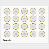 Gold Circle Glitter Ringen Rand Minimalistisch Ronde Sticker (Vel)