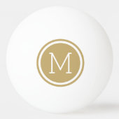 Gold Circle Monogram gepersonaliseerd Pingpongballen (Voorkant)