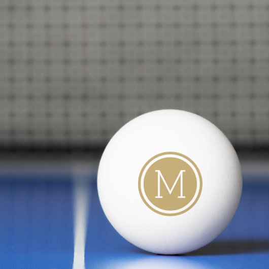 Gold Circle Monogram gepersonaliseerd Pingpongballen (Net)
