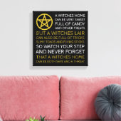 Gold Circled Pentagram, Halloween Canvas Afdruk (Insitu (Woonkamer))