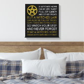 Gold Circled Pentagram, Halloween Canvas Afdruk (Insitu (Slaapkamer))