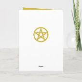 Gold Circled Pentagram, Happy Halloween Kaart (Achterkant)