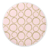 Gold Circles & Blushing Pink Modern Trendy Mod Keramische Knop (Voorkant)
