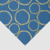 Gold Circles & Bright Blue Modern Trendy Tissuepapier (Detail)