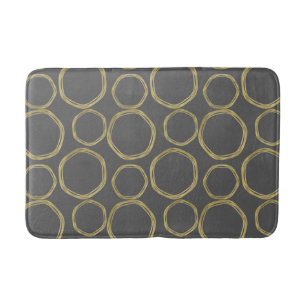 Gold Circles & Grey Modern Trendy Badmat