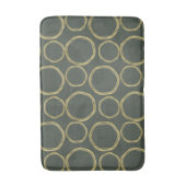 Gold Circles & Rustige Olive Green Modern Trendy Badmat (Voorkant Verticaal)