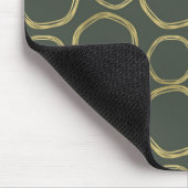 Gold Circles & Rustige Olive Green Modern Trendy Muismat (Hoek)