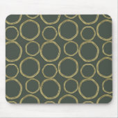 Gold Circles & Rustige Olive Green Modern Trendy Muismat (Voorkant)