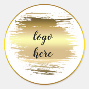 Gold Cirkel Rings Splatter Glitter Custom Logo Ronde Sticker