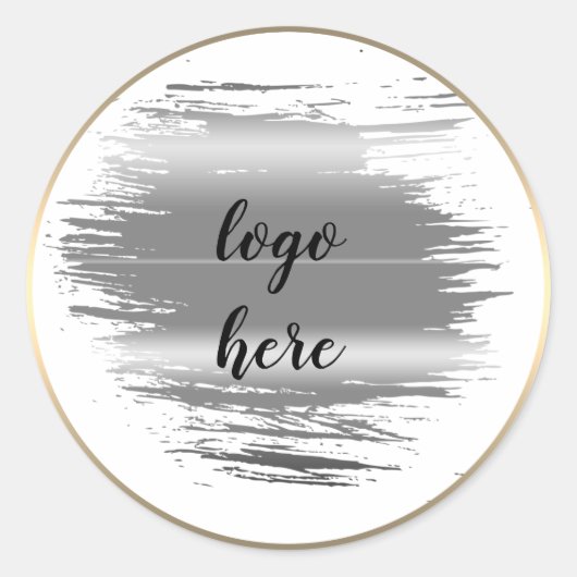 Gold Cirkel Rings Splatter Glitter Custom Logo Ronde Sticker (Voorkant)