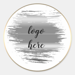 Gold Cirkel Rings Splatter Glitter Custom Logo Ronde Sticker